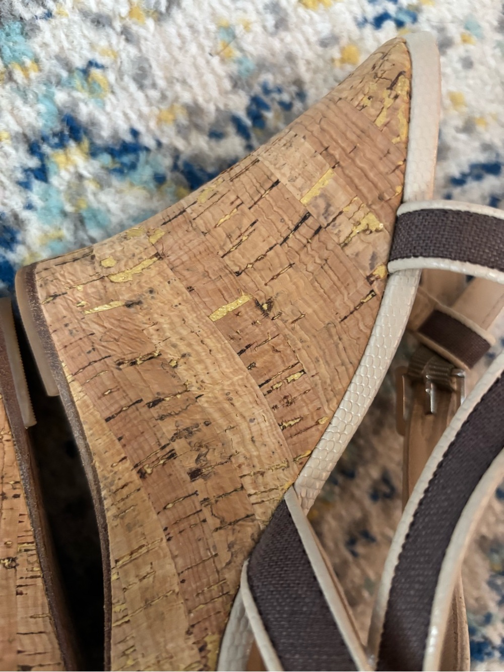 Saks Fifth Avenue Brianna Brown Cork Wedge Sandals - Picture 4 of 10